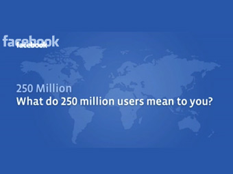 Аудитория Facebook превысила 250 миллионов человек